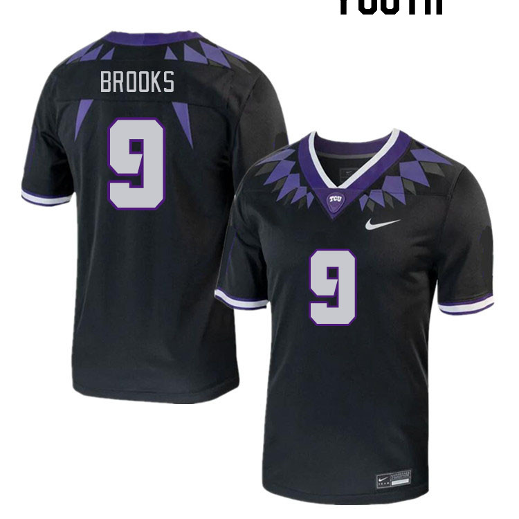 Youth #9 Marcel Brooks TCU Horned Frogs 2023 College Footbal Jerseys Stitched-Black